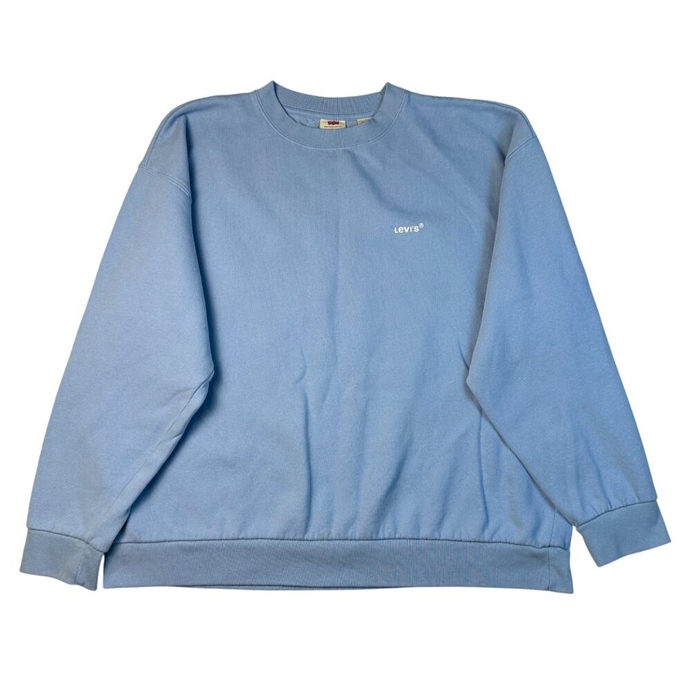 Levis Crewneck Sweatshirt Blue Sz L Unisex Pullover Fleece Soft Comfy Casual